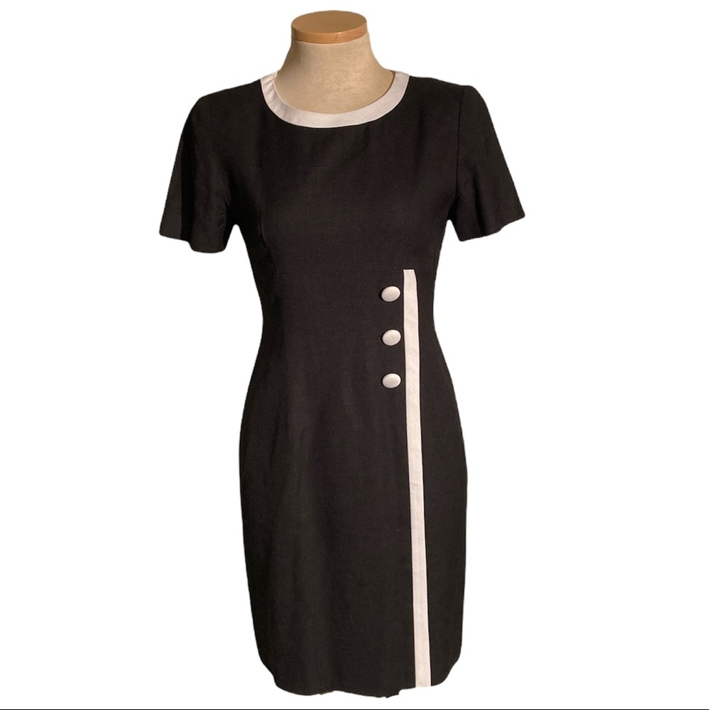 Donna Ricco New York Petite Vintage Short Sleeve Dress with Buttons Size 2